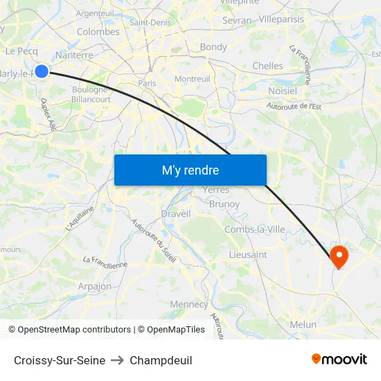 Croissy-Sur-Seine to Champdeuil map