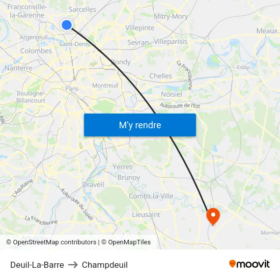 Deuil-La-Barre to Champdeuil map