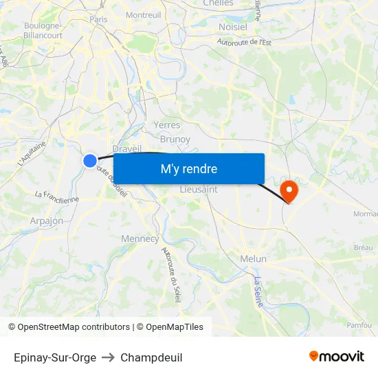 Epinay-Sur-Orge to Champdeuil map