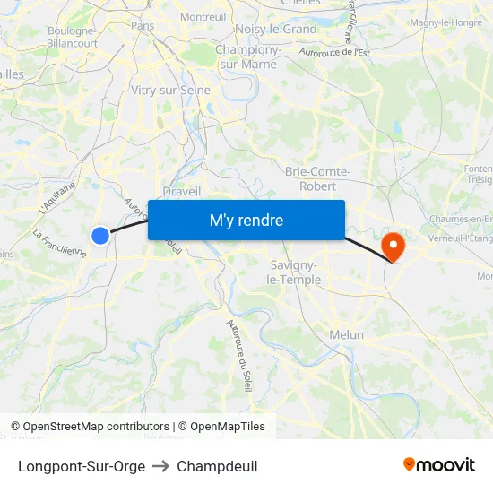 Longpont-Sur-Orge to Champdeuil map