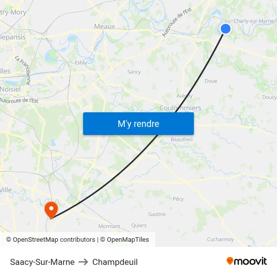 Saacy-Sur-Marne to Champdeuil map