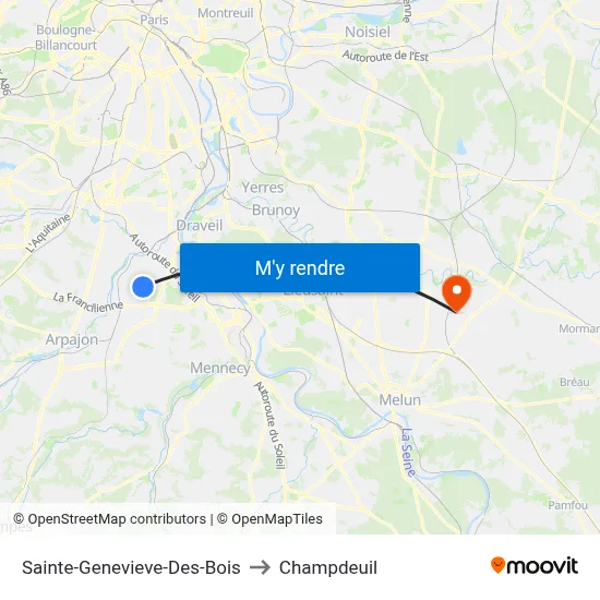 Sainte-Genevieve-Des-Bois to Champdeuil map