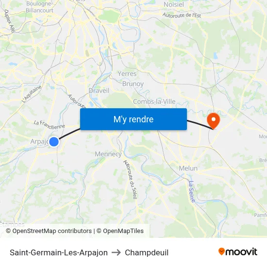 Saint-Germain-Les-Arpajon to Champdeuil map