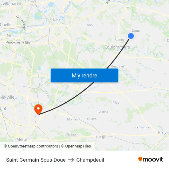 Saint-Germain-Sous-Doue to Champdeuil map