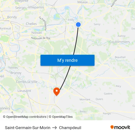 Saint-Germain-Sur-Morin to Champdeuil map