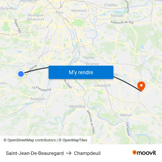 Saint-Jean-De-Beauregard to Champdeuil map