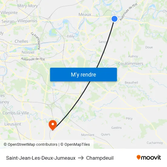 Saint-Jean-Les-Deux-Jumeaux to Champdeuil map