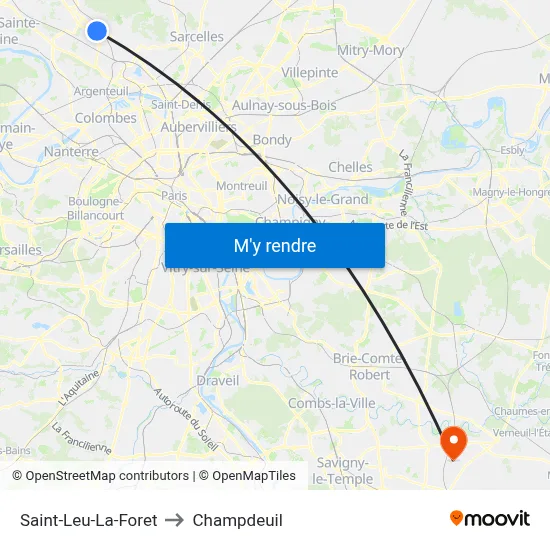 Saint-Leu-La-Foret to Champdeuil map