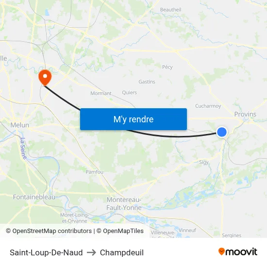 Saint-Loup-De-Naud to Champdeuil map
