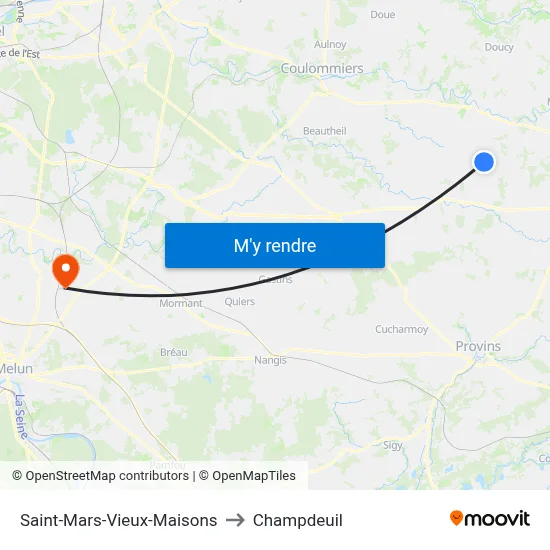 Saint-Mars-Vieux-Maisons to Champdeuil map