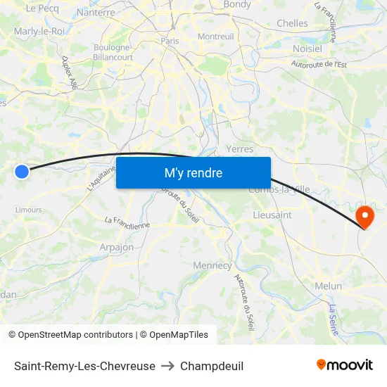 Saint-Remy-Les-Chevreuse to Champdeuil map