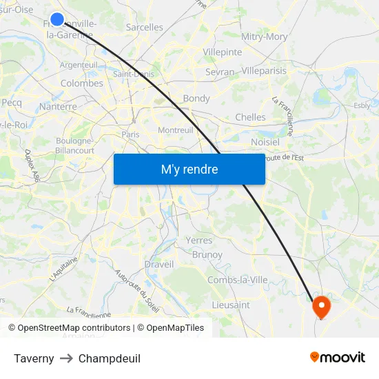 Taverny to Champdeuil map