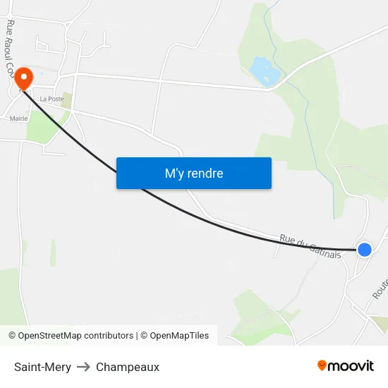 Saint-Mery to Champeaux map