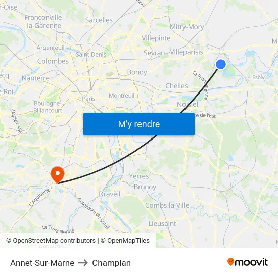 Annet-Sur-Marne to Champlan map