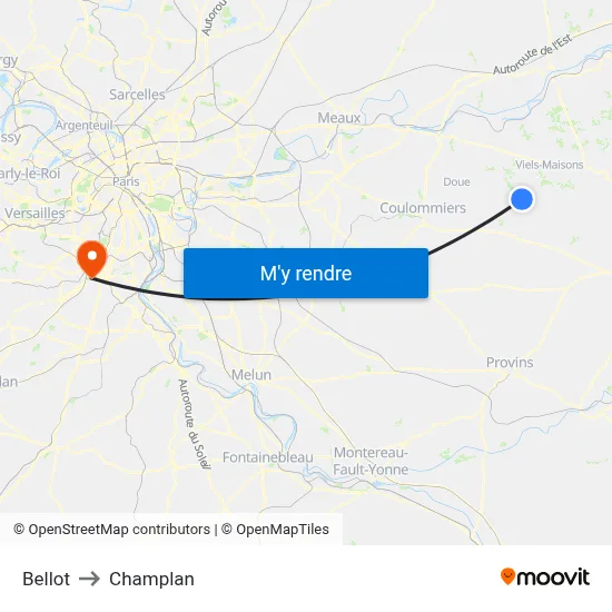 Bellot to Champlan map