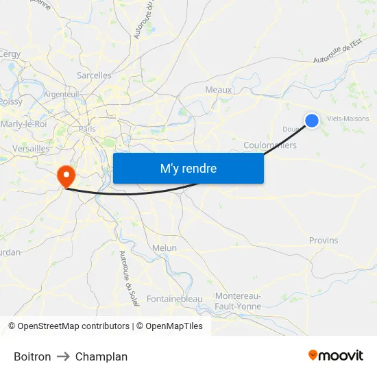 Boitron to Champlan map