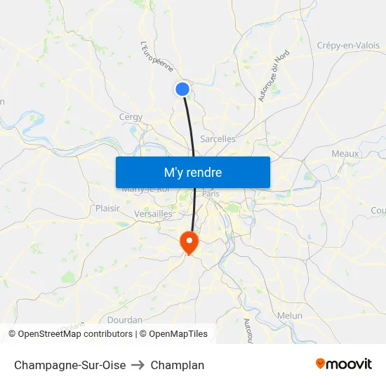 Champagne-Sur-Oise to Champlan map