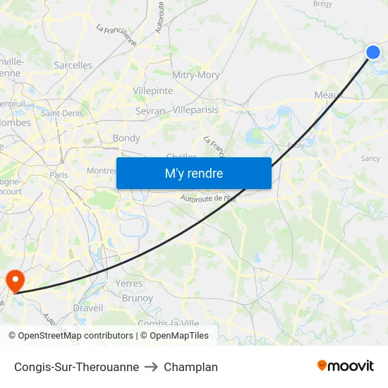 Congis-Sur-Therouanne to Champlan map