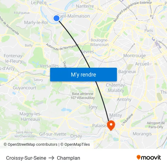 Croissy-Sur-Seine to Champlan map