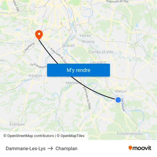 Dammarie-Les-Lys to Champlan map