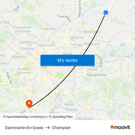 Dammartin-En-Goele to Champlan map