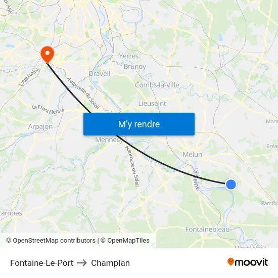Fontaine-Le-Port to Champlan map