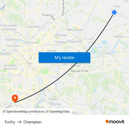 Forfry to Champlan map