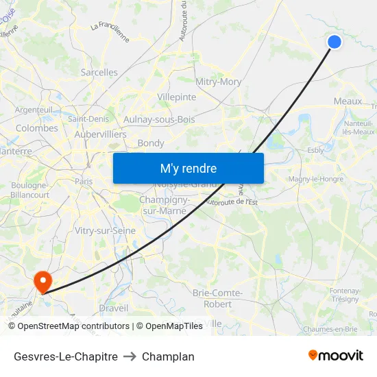 Gesvres-Le-Chapitre to Champlan map