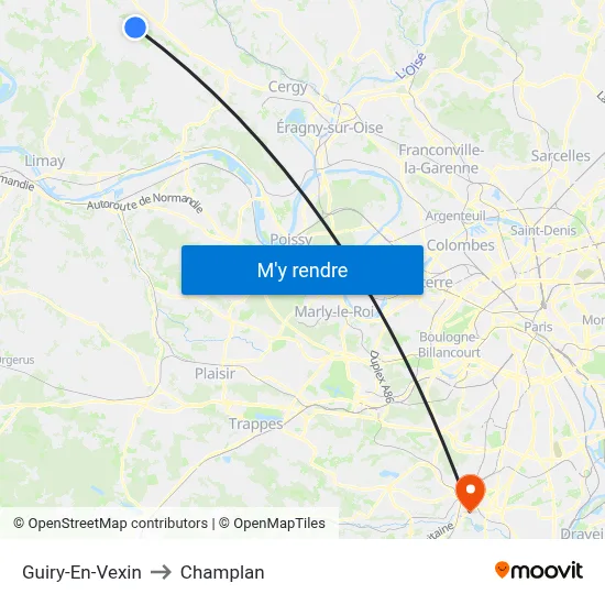 Guiry-En-Vexin to Champlan map