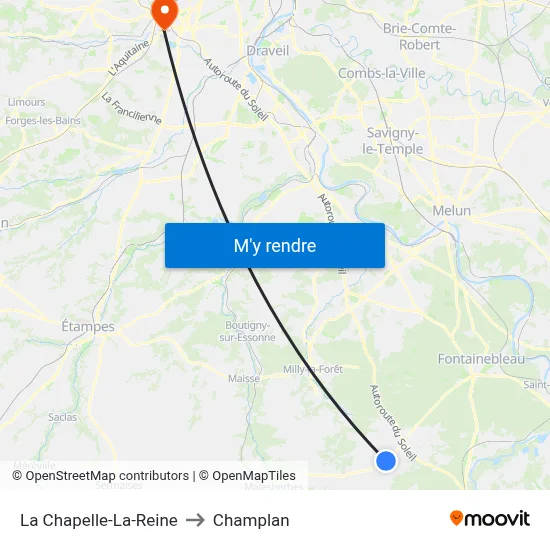 La Chapelle-La-Reine to Champlan map