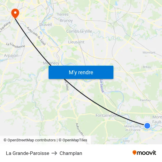 La Grande-Paroisse to Champlan map