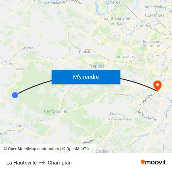 La Hauteville to Champlan map
