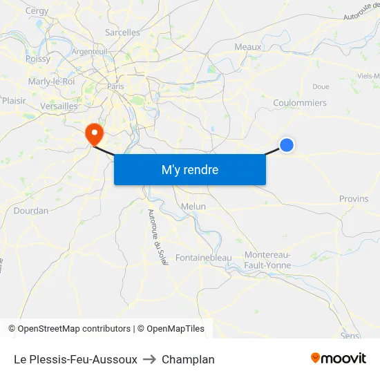 Le Plessis-Feu-Aussoux to Champlan map