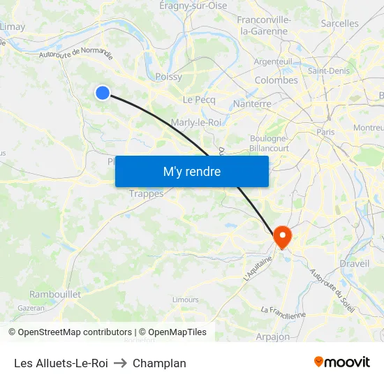 Les Alluets-Le-Roi to Champlan map