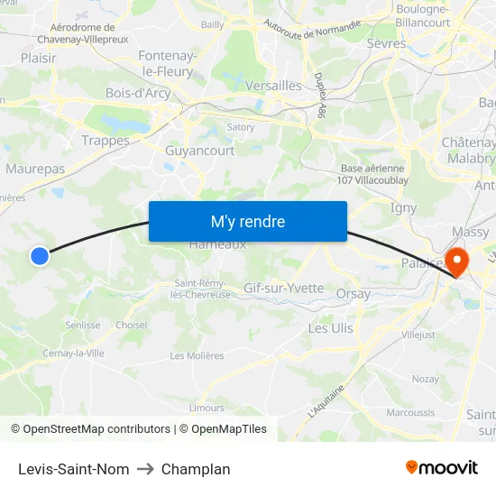 Levis-Saint-Nom to Champlan map
