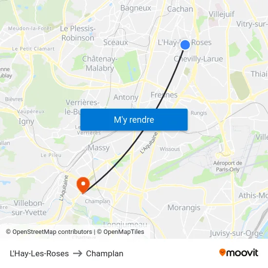 L'Hay-Les-Roses to Champlan map