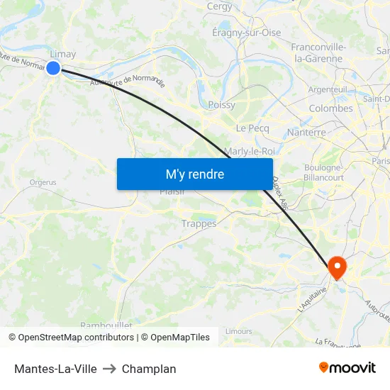 Mantes-La-Ville to Champlan map
