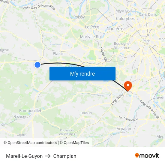 Mareil-Le-Guyon to Champlan map