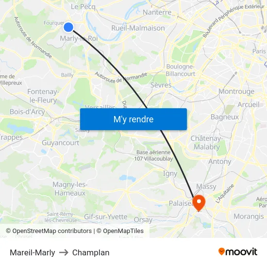 Mareil-Marly to Champlan map