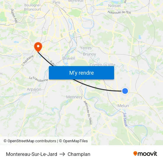 Montereau-Sur-Le-Jard to Champlan map