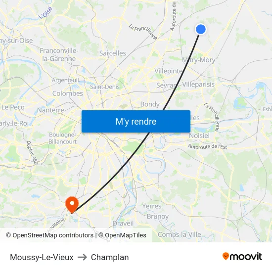 Moussy-Le-Vieux to Champlan map