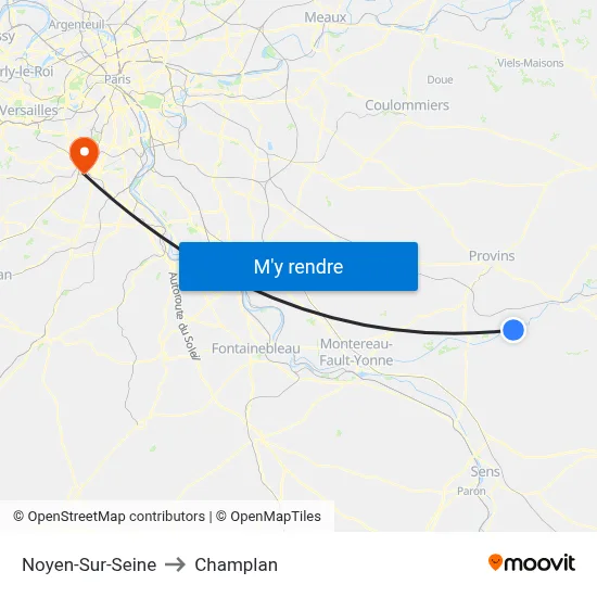 Noyen-Sur-Seine to Champlan map