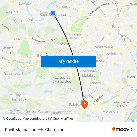 Rueil-Malmaison to Champlan map