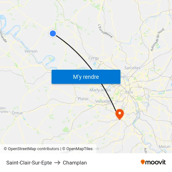 Saint-Clair-Sur-Epte to Champlan map