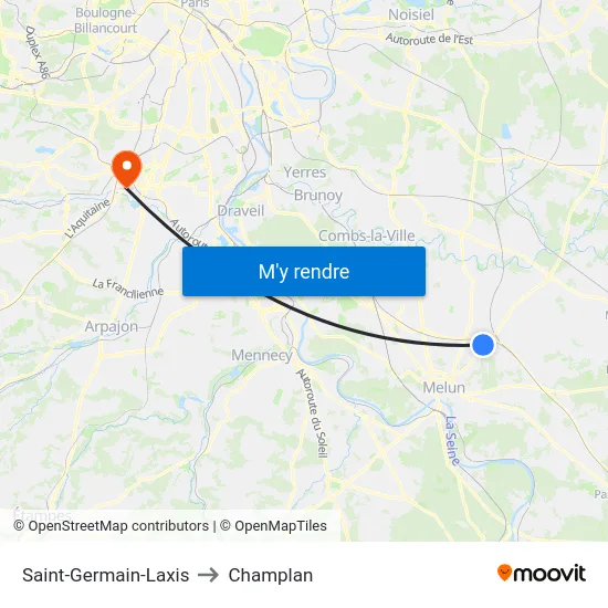 Saint-Germain-Laxis to Champlan map