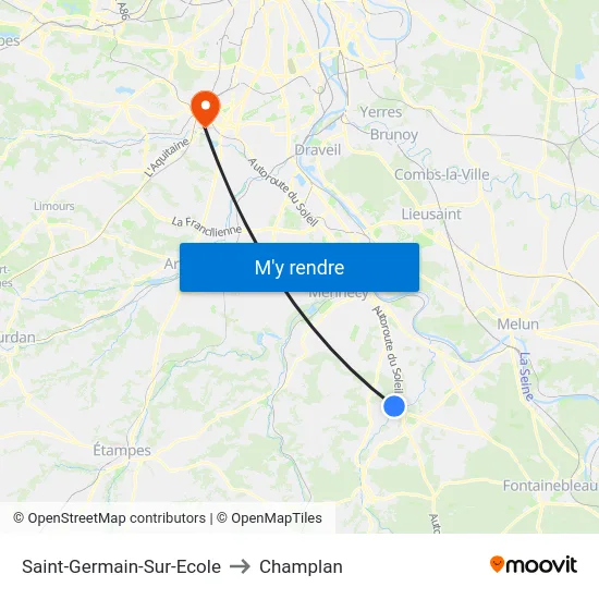 Saint-Germain-Sur-Ecole to Champlan map