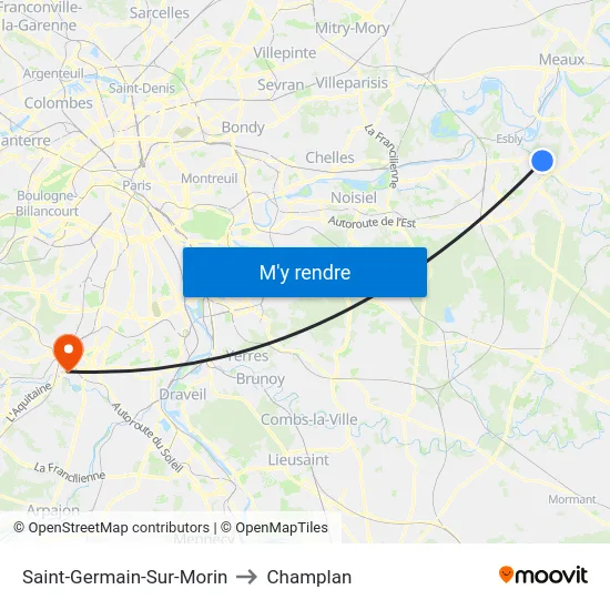 Saint-Germain-Sur-Morin to Champlan map