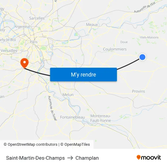 Saint-Martin-Des-Champs to Champlan map