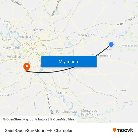 Saint-Ouen-Sur-Morin to Champlan map