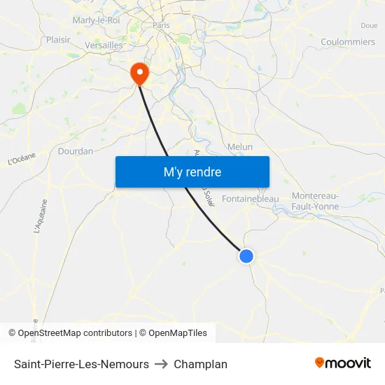 Saint-Pierre-Les-Nemours to Champlan map
